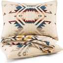 PENDLETON White Sands King/Cal King Quilt Bedding Set with 2 Shams Premium Cotton Lightweight Quilted Bedspread Coverlet for Bed Rustic Home Decor Washable, 110-inch x 96-inch, Beige Diamond Print (Multicolor)