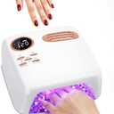 UV LED Nail Lamp for Gel Polish 72W Rechargeable Gel Nail Lamp Cordless Nail Dryer with Replaceable Light Board UV Light for Gel Nails for Home and Salon UseWhite