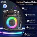 HWWR Karaoke Machine with 2 Wireless 2.4G 0-Delay Microphones for Adults,Portable Bluetooth 5.3 Speaker with Echo Adjustment and Deep Bass,Supports TWS/TV/Guitar for Family Party,Backyard BBQ(2 Mics)