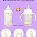 Straw Cup Conversion Kit for Pigeon Bottles, Smooth Toddler Transition Set, Includes Soft Straw Nipples, Weighted Straws, and Easy-Grip Handle, 8 Months+, 4-Pack