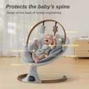 Baby Swings for Infants, Monamii Baby Swing, Bluetooth Infant Swing with Music Speaker, 5 Speeds and Remote Control, Indoor & Outdoor Use (Light Grey)