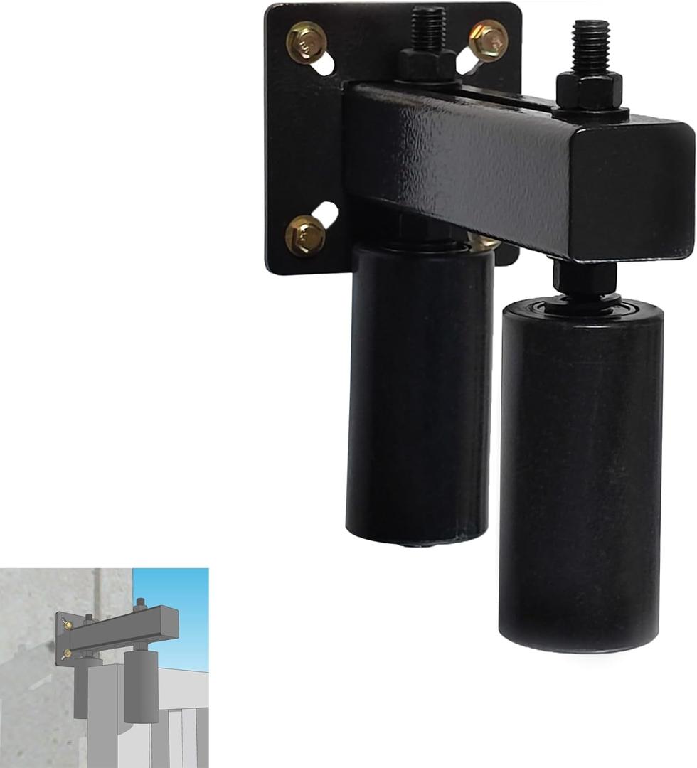 Sliding Gate Rollers Guide, Adjustable Gate Roller Kit with 4" Nylon Wheel, Heavy Duty Steel Bracket for Sliding & Rolling Gates