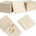 1pcs Ivory White Microfiber Jewelry Pouch 8 x 8cm Jewelry Packaging Bag Luxury Gift Fixed Strap Envelope Style Packaging Small Jewelry Gift Bags for Earrings Necklaces Bracelet Ring