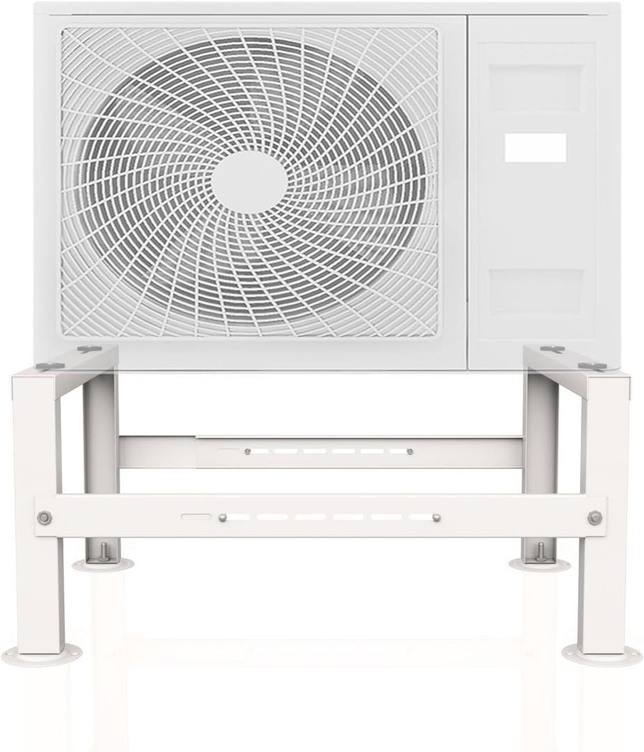 Mini Split Stand, Adjustable Mini Split Ground Stand for 9,000-60,000 BTU Ductless Air Conditioners Heat Pump, Heavy Duty Anti-Vibration AC Bracket, Max Load 450LBS