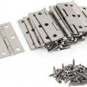 20Pcs Stainless Steel Folding Hinges 3 inch Door and Window Hinges assigned 120 Screws