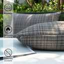 Kevin Textile Pack of 2 Decorative Outdoor Waterproof Throw Pillow Covers Lumbar Pillowcases Modern Cushion Cases for Patio Couch Bench 12 x 20 Inch Grey