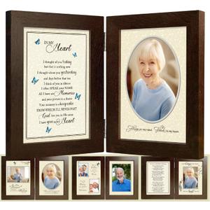 A'arkaJ Memorial/Remembrance Picture Frame  Celebration of Life - Memorial Gift Sympathy Gift for Loss of Loved One (8 Mats Included) (Brown)