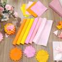 Gersoniel 57 Pcs Crepe Paper Flower DIY Kits 6 Rolls 35g Papel Crepe Sheets 50 Pcs Floral Iron Wire 10 Inch x 8 Feet 1 Roll 50 Meter for Birthday Party Wedding(Pink and Yellow Series)