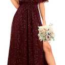 Women's Formal Evening Gowns Dresses Long Glitter One Shoulder Elegant A Line Split Wedding Guest Ball Dress
 Size XL