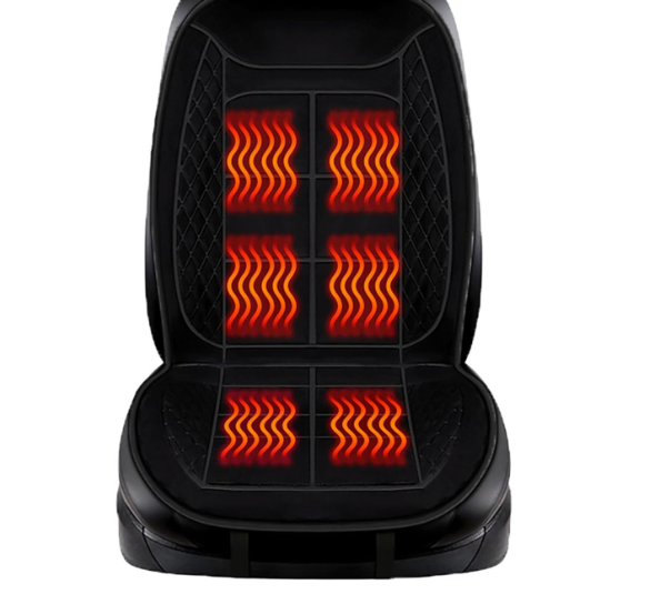 Car Seat Cushions Fit Cold Weather and Winter Driving, Car Seat Cover Foldable Portable Seat Cover for Back and Seat Cushions with Bottom Anti-Slip Silicon(1 Pack/ Black)