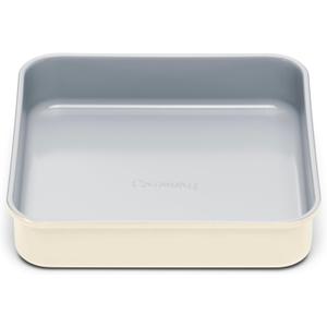 9 x 9 Inch Square Brownie Cake Pan, Non-Stick Carbon Steel Naturally Slick Ceramic Coating Steel - Lemon Bars Bakeware Oven for Cakes, green