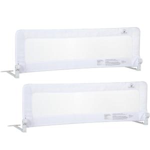 ComfyBumpy Long Toddler Bed Rails - Baby Bed Rail Guard for Kids, Twin, Full, King and Queen Beds - Adjustable Bed Rail for Toddlers - Baby Bed Side Bedrails - White, Long (55.5" x 19.5"), Pack of 2