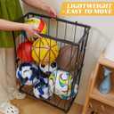 Garage Ball Storage Wall-Mounted & Floor Sports Equipment Organizer: Sports Ball Rack with Elastic Rope, Holder for Basketball, Soccer, Volleyball, Football, Garage, Gym, Black(Patent Pending)