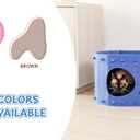 Tess & Liza Felt Cat Cave  Cozy Hideaway for Cats & Kittens | Eco-Friendly Felt Cat House | Durable & Spacious Cat Bed for Large Cats | Stylish Indoor Pet Furniture by Snarky Pets Blue (Medium)