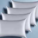 Satin Pillowcase for Hair and Skin, Super Soft Similar to Silk Pillow Cases 4 Pack with Zipper Closure, Cooling Pillowcases for Women Men (Silver, 4 x Queen (20"x30"))