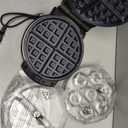 Mini Waffles Maker with 6 Removable Plates, 3 in 1 Small Waffle Maker Mini- Waffle, Pancake, Donut, 6" Non Stick Waffle Iron for Kids and Families, Black