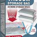 10 Pack Vacuum Storage Bags with Pump, 5 Jumbo and 5 Large Space Saver Vacuum Storage Bags, Vacuum Seal Bags for Clothing, Comfoters, Pillows, Blanket, Bedding