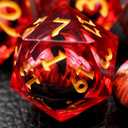 Dungeons and Dragons Dice Set,Liquid Core Dragon Eye Dice Set,Polyhedral Dice Set for TTRPG (Big Red)