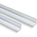 Blulu 2 Pieces Aluminum Angle  6063 Aluminum Angle Stock, Structural & Architectural Use for Frames, Railings, Corner Guards(48" Long X 3/4" Wide X 1/8" Thick)