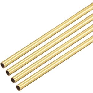 uxcell Brass Round Tube, 300mm Length 1.5mm OD 0.2mm Wall Thickness, Seamless Straight Pipe Tubing 4 Pcs