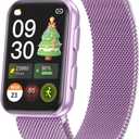 MorePro Health Fitness Tracker with Blood oxy-gen Monitor and 24/7 Heart Rate and Blood Pressure, Sleep Monitor, 120+ Sport Modes Waterproof Fitness Watch for Women Men Android iOS, Orchid Purple