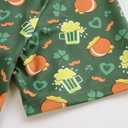 St. Patrick's Day Scrub Tops for Women Stretch Vneck Shamrock Clover Printed Nurse 2 Pockets Holiday Working Uniforms (X-Large)