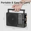 PRUNUS J03 AM FM Radio Portable Plug in Wall or AA Battery Operated for Home/Outdoor, Large Speaker Excellent Sound and Reception, Large Tuning Knobs, Gifts for Seniors, No,Internet Radio/Shower Radio