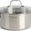 Martha Stewart Castelle 5-Quart 18/8 Stainless Steel Induction Safe Dutch Oven Casserole Pot With lid