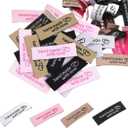 100pcs Handmade with Love Heart Clothing Label,Embroidered Fabric Tags Sew on Tags for DIY Sewing Knitting Crocheting Quilting Gift Wrapping DIY Accessories (Multi)