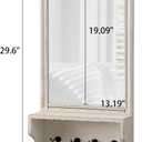 Vintage Mirror with Shelf and 4 Hooks 30 X 16 Inch
