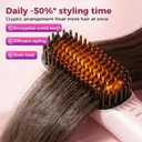 2026 Upgraded Go Brush - Pro for Short Hair - Cordless Straightening Brush with Fast Heat, 3 Temperature Settings, Ionic & Ceramic Care, USB-C Rechargeable for Frizz-Free Styling (Pink)