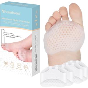 Metatarsal Pads 12 Pack Ball of Foot Cushions for Women and Men Soft Gel Foot Pads Pain Relief Forefoot Pad - Fits Most Shoes
