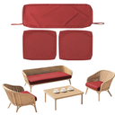 SK Studio 3Pcs Outdoor Cushion Covers Patio Seat Cushion Replacement Covers | Patio Cushion Covers for 4-Seater Wicker Rattan Chair Loveseat, 42x18x2, 18x18x2, Red