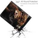 Case for Samsung Galaxy Tab S10 FE+/ S10 FE Plus 5G 13.1 2025,Premium PU Leather Cover with Auto Sleep Wake,Highland Cow with Daisies