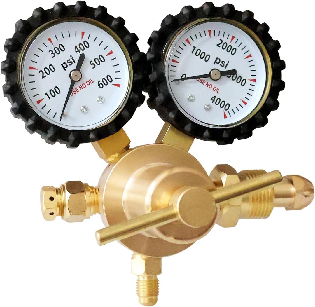 Nitrogen Regulator with 0-600 PSI Outlet Pressure, CGA580 Inlet and 1/4'' Male Flare Fitting