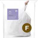 simplehuman Code F Custom Fit Drawstring Trash Bags in Dispenser Packs, 20 Count, 25-30 Liter / 6.6-8 Gallon, White (20 Count (Pack of 1))