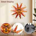 Outdoor Metal Wall Art Metal Sun Wall Art Decor 26 inch Large Outdoor Wall Art Hanging Decoration for Graden 3D Sun Face for Living Room Garden Yard Patio(Thread)