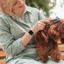 2 x 2 Pack Silicone Bands Compatible with Apple Watch 40mm 38mm 44mm 45mm 41mm 42mm 49mm Women, Hollow-Out Dog Paw Design Waterproof Sport Strap for iWatch Series 10/9/8/SE/7/6/5/4/3/2/1 (Hot Pink+Milk Tea)