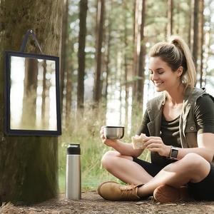 Yalikop Foldable Full Length Travel Mirror, Portable Shatterproof Hanging Mirror, Folding Full Length Travel Makeup Reflector for Camping, Rv, Small Spaces(One Fold)