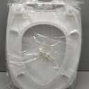 Delta Faucet Morgan Elongated Slow-Close White Toilet Seat with Non-Slip Seat Bumpers, White 811903-WH