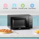 COMFEE' EM720CPL-PMB Countertop Microwave Oven with Sound On/Off, ECO Mode and Easy One-Touch Buttons, 0.7cu.ft, 700W, Black