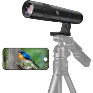 45X Wireless Digital Telephoto Lens, High Power HD Electronic Telephoto Phone Lens with 2.4G Wi-Fi App Connect, 1500mAh Battery for Birdwatching, Watch Concerts, Watch Match, Moon Viewing
