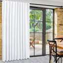 DWCN Privacy Room Divider Curtain - Patio Sliding Door Curtains, Extra Wide Thermal Curtains with Back Tab & Rod Pocket for Living Room and Bedroom Partition, 80 x 84 Inches, Pure White