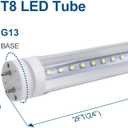 LightingWill LED T8 Light Tube 2FT, Daylight White 5000K, Dual-End Powered Ballast Bypass, 1000Lumens 10W (24W Equivalent Fluorescent Replacement), Clear Cover, AC85-265V Lighting Tube Fixture, 4 Pack