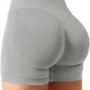 YEOREO Women Workout Gym Impact Shorts Hidden Scrunch Butt Lifting 3.6"/4.5"/6" Seamless Shorts (Small, Light Grey)