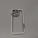 for iPhone 16 Pro Bumper Case, Hybrid Protection Heat Dissipation Frame Bezel No-Back Phone Cover Case 6.3" 2024 - White & Gray