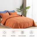 SheRest Twin Quilt Bedding Set - Soft Breathable Bed Quilt, Modern Style Embossed Bedspreads, Lightweight Microfiber Coverlet for All Seasons, Burnt Orange, 1 Quilt&1 Pillow Sham