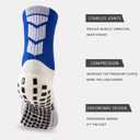 4 pairs of men's sports socks non-slip shock-absorbing (One Size, White + Black + Red + Blue)