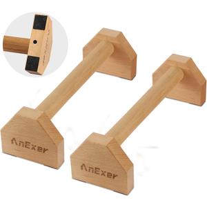 Push Up Stands, Handstand Parallettes Bars, Solid Wood Push Up Bars with Non-Slip Mat Push up Handles for Floor Exercise Home Workout Equipment for Men & Women Strength Training