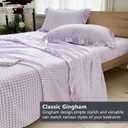 NSNLGSGC Purple Gingham Ruffle Full Sheet Set, Purple Soft Pre-Washed Microfiber Plaid Full Bed Sheets, 4-Pieces Farmhouse Sheet Set with Deep Pocket